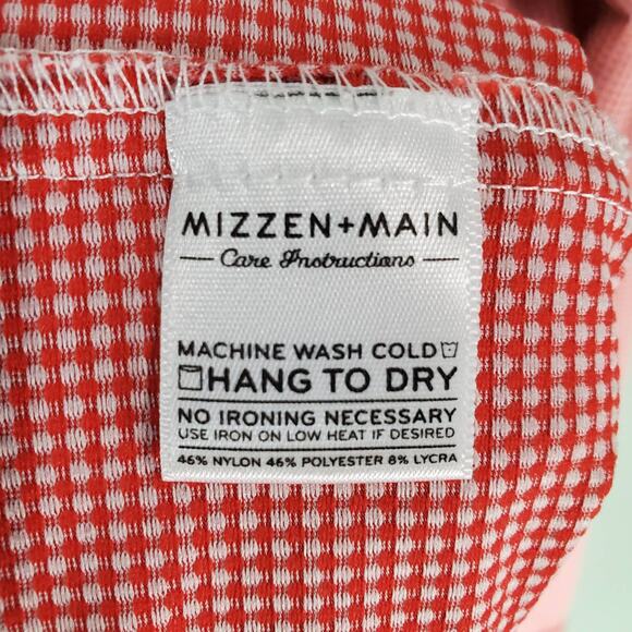 Mizzen + Main Men's Red Check Trim Fit Button Down Long Sleeve Shirt Size Large - Picture 5 of 6